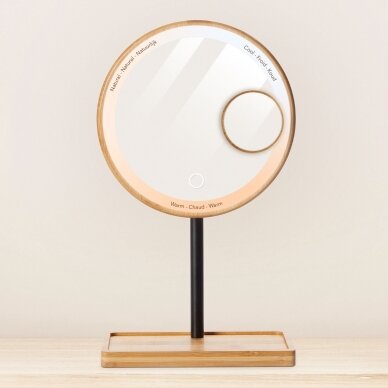 Magnifying Mirror (X1/X3) with LED backlight Lanaform Bamboo Mirror 3