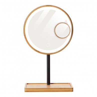 Magnifying Mirror (X1/X3) with LED backlight Lanaform Bamboo Mirror 4