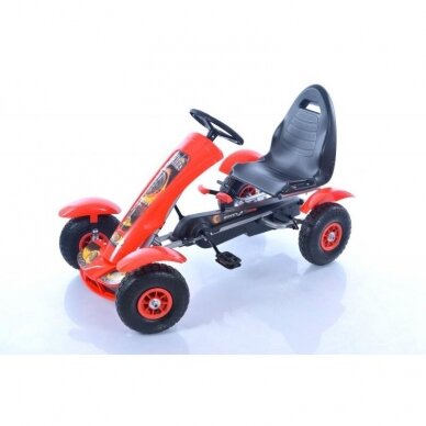 Kartingas-velomobilis Go-Kart F618 Red (4-10 metų vaikams)