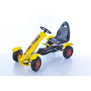 Karting velomobiil Go-Kart F618 Yellow (lastele 4-10 aastat)